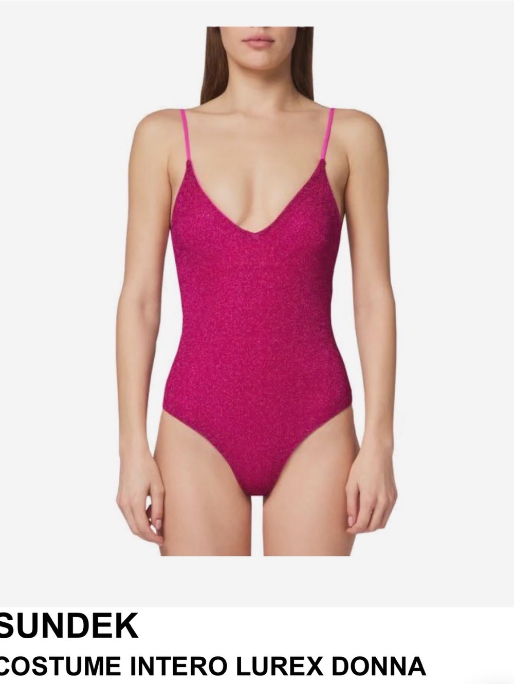 Sundek Fuchsia Lurex One-Piece Swimsuit